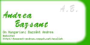andrea bazsant business card