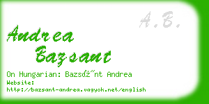 andrea bazsant business card